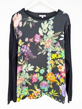Johnny Was Silk and Cashmere lightweight long sleeve sweater Top